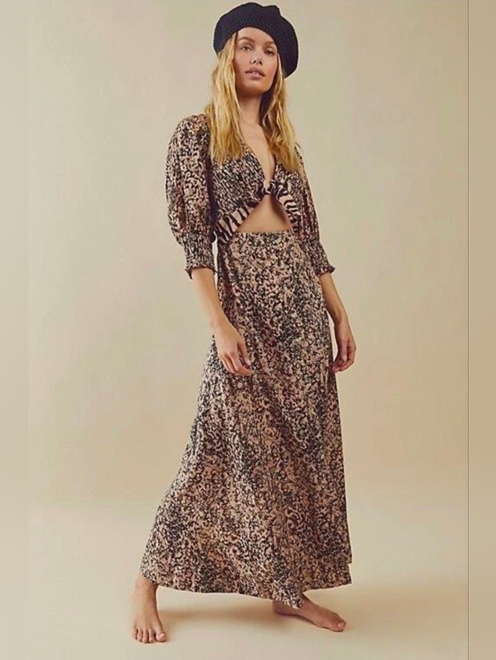 Free People String of Hearts Printed Maxi Dress- Small